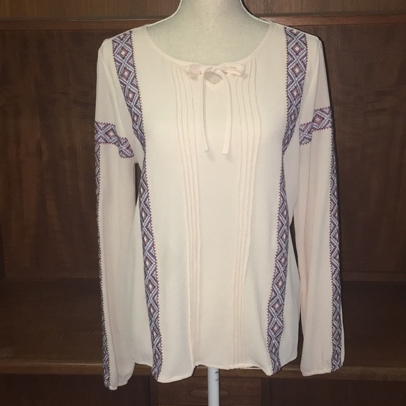 Octavia Tops - Boho Octavia embroidered long sleeve top